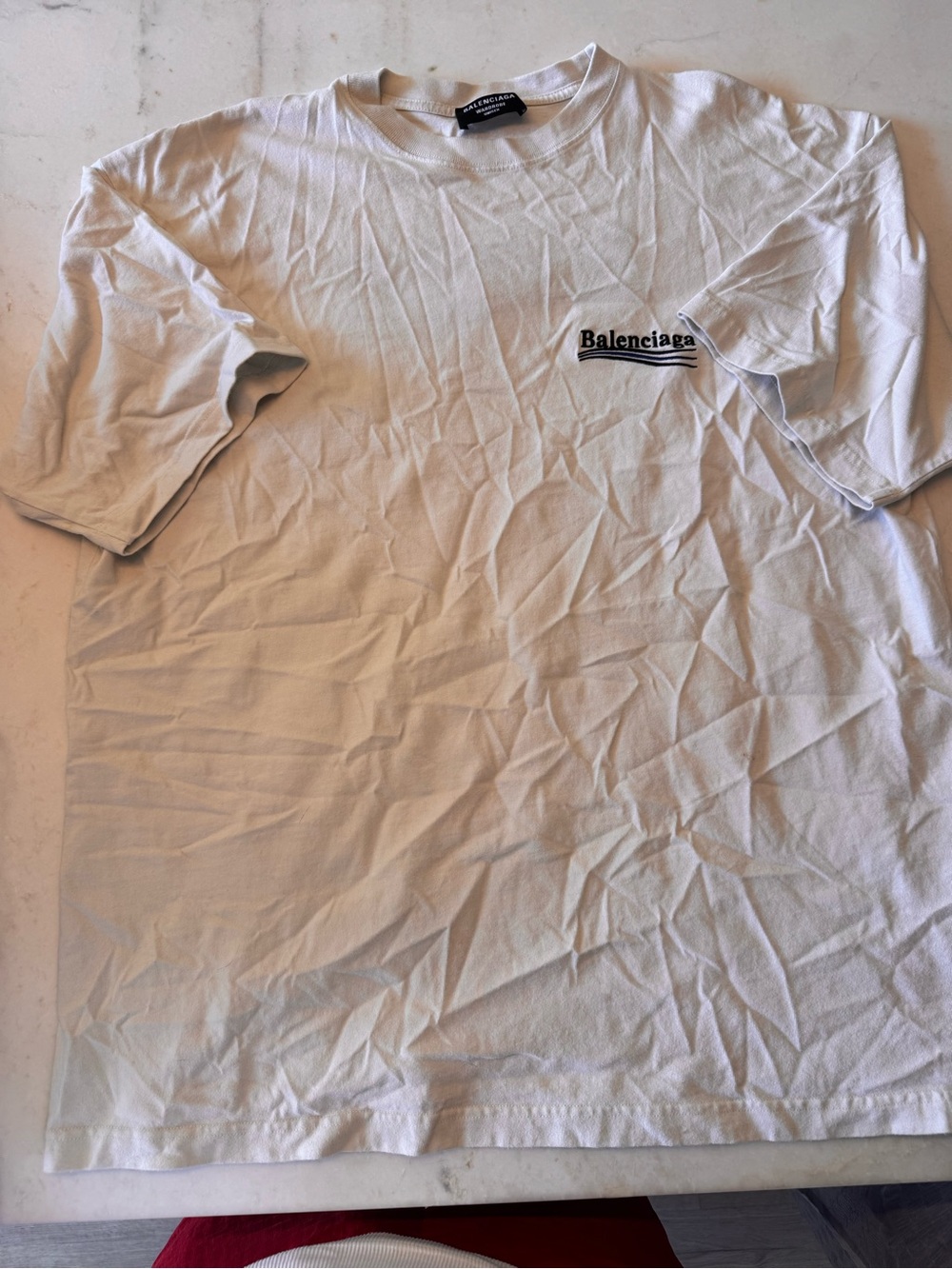 Balenciaga White Short-Sleeve Logo Tee